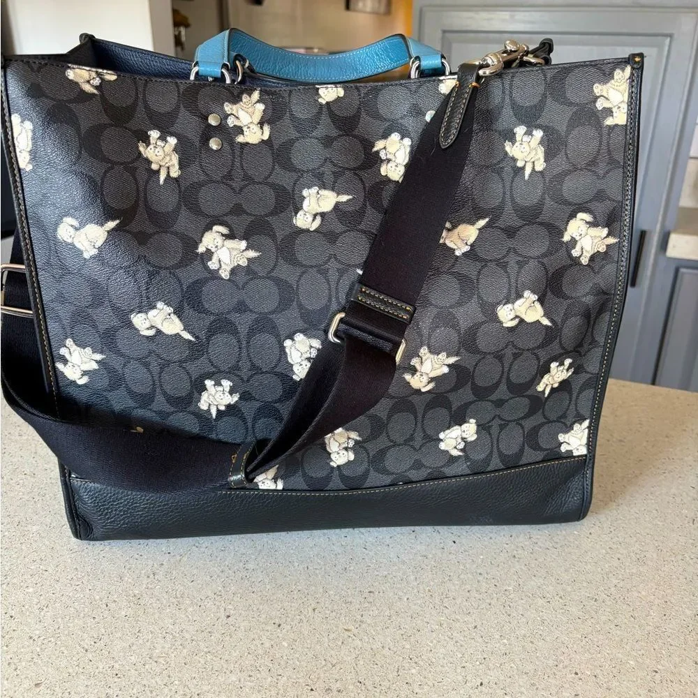 Coach Happy Dog Print, Dempsey X-Large Tote Bag - Picture 2 of 14